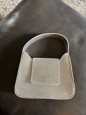 Crystal Mesh Shoulder Bag in Silver - Elegant Evening Purse